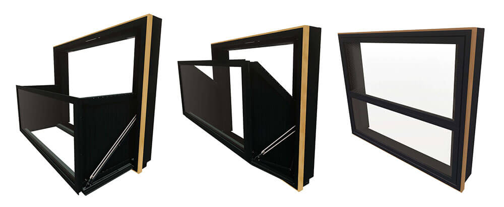 Bloomframe in 3 positions